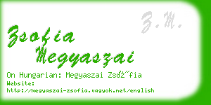 zsofia megyaszai business card